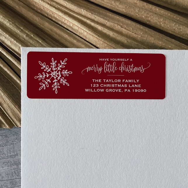 Large Red Snowflake Christmas Label (Creator Uploaded)