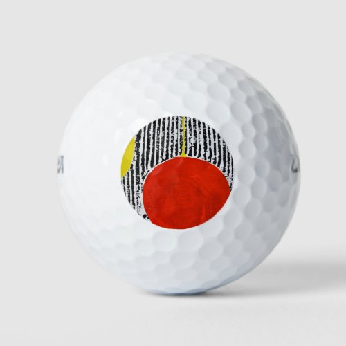Large Red Sun Spot with black stripes Golf Balls