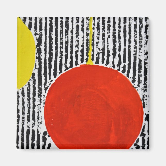 Large Red Sun Spot with black stripes Magnet (Front)