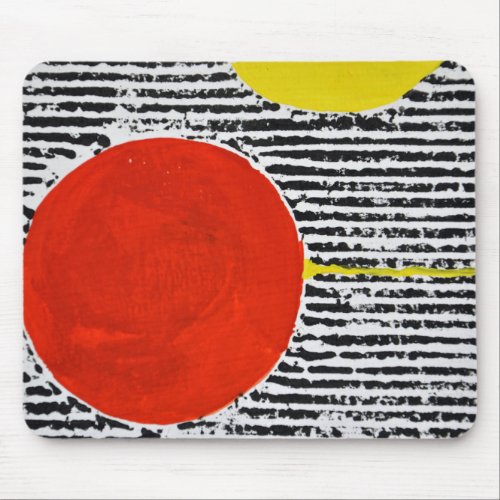 Large Red Sun Spot with black stripes Mouse Pad