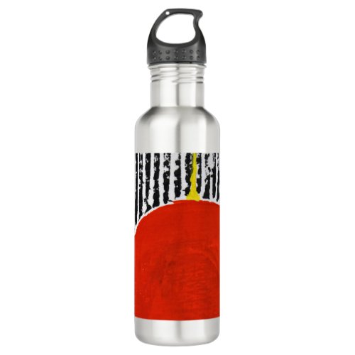 Large Red Sun Spot with black stripes Stainless Steel Water Bottle