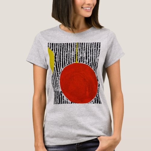 Large Red Sun Spot with black stripes T_Shirt