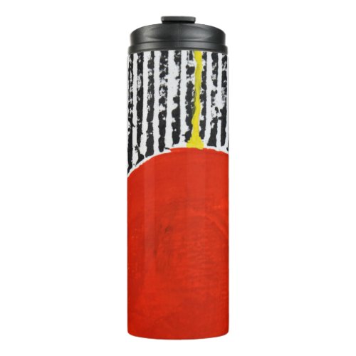 Large Red Sun Spot with black stripes Thermal Tumbler