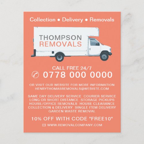 Large Removal Van Removal Company Advertising Flyer