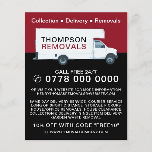 Large Removal Van Removal Company Advertising Flyer