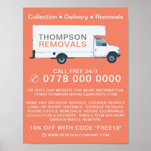 Large Removal Van Removal Company Advertising Poster
