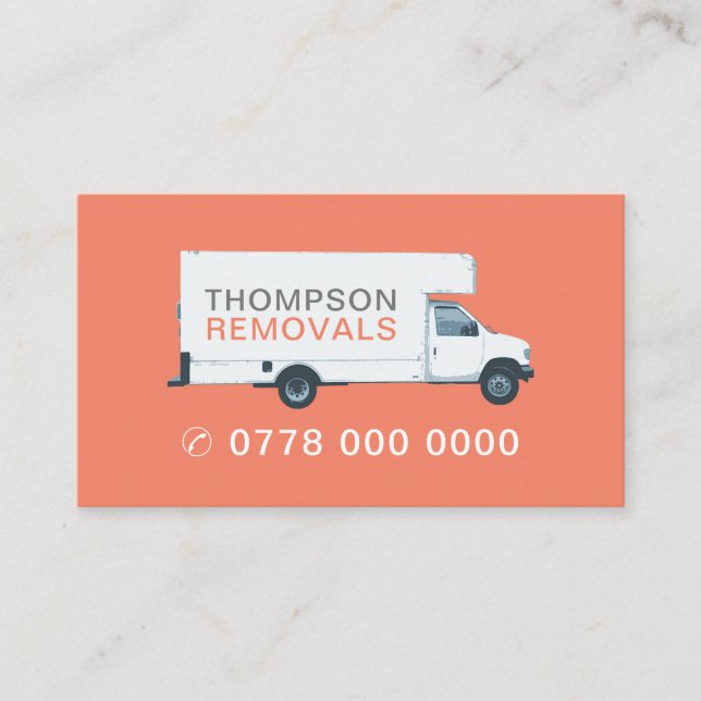 Large Removal Van, Removal Company Business Card (Front)