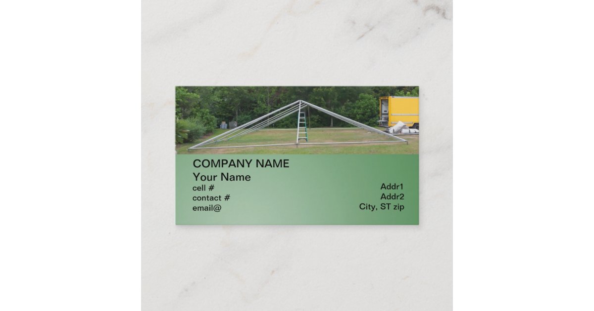 large rental party tent business card Zazzle