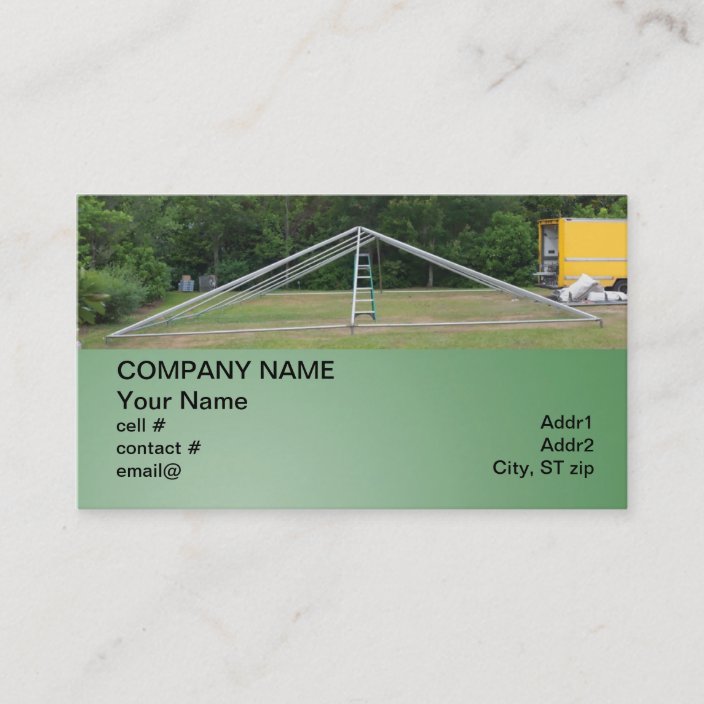 large rental party tent business card