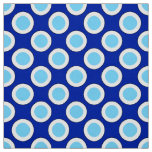 Large Retro circled dots, cobalt blue and white Fabric