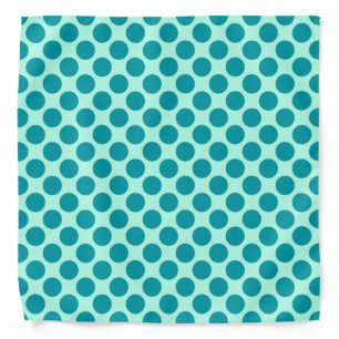 Large retro dots - aqua and turquoise bandana