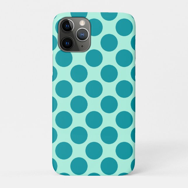 Large retro dots - aqua and turquoise Case-Mate iPhone case (Back)