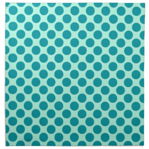 Large retro dots - aqua and turquoise cloth napkin