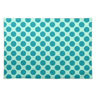 Large retro dots - aqua and turquoise cloth placemat