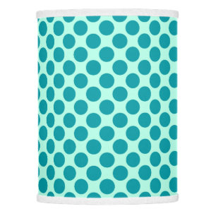 Large retro dots - aqua and turquoise lamp shade