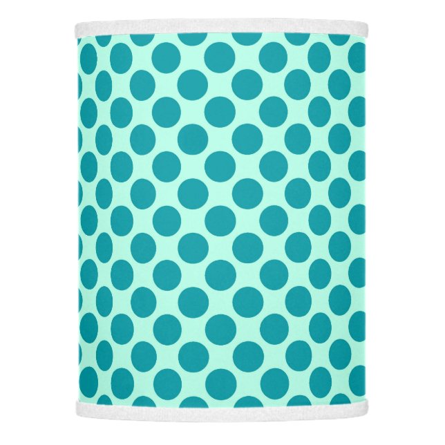 Large retro dots - aqua and turquoise lamp shade (Front)