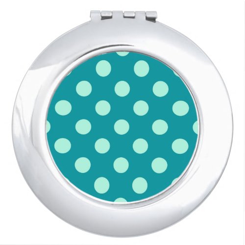 Large retro dots _ aqua and turquoise mirror for makeup
