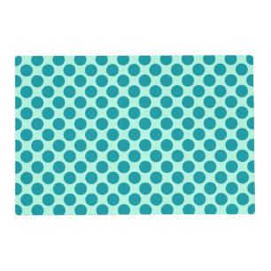 Large retro dots - aqua and turquoise placemat