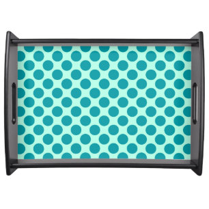 Large retro dots - aqua and turquoise serving tray