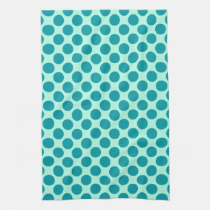 Large retro dots - aqua and turquoise towel