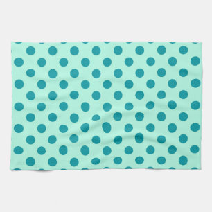 Large retro dots - aqua and turquoise towel