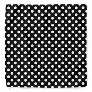 Large retro dots - black and white bandana