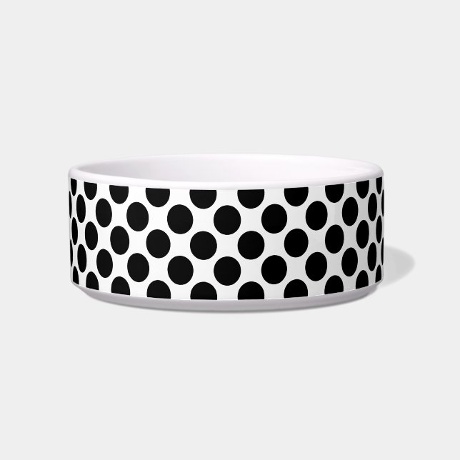 Large retro dots - black and white bowl (Left)
