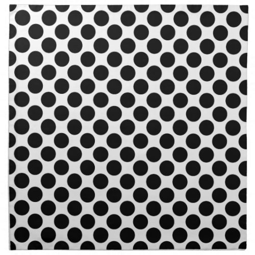 Large retro dots _ black and white cloth napkin