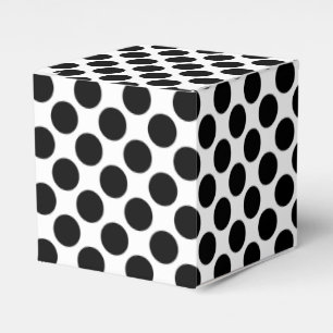 Large retro dots - black and white favor boxes