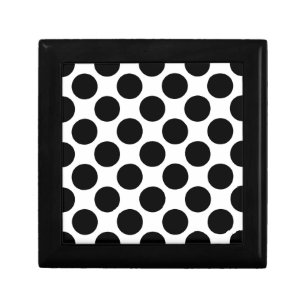 Large retro dots - black and white keepsake box