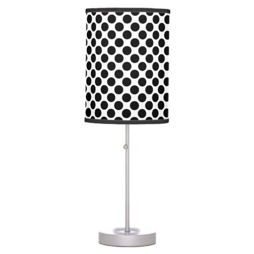 Large retro dots _ black and white table lamp