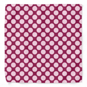 Large retro dots - burgundy and shell pink bandana