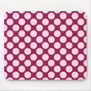 Large retro dots - burgundy and shell pink mouse pad