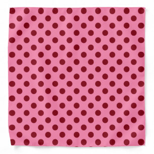 Large retro dots - burgundy on pink bandana