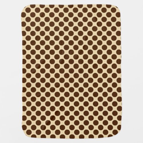 Large retro dots _ chocolate brown and tan baby blanket
