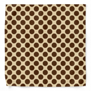 Large retro dots - chocolate brown and tan bandana