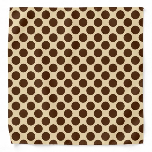 Large retro dots _ chocolate brown and tan bandana