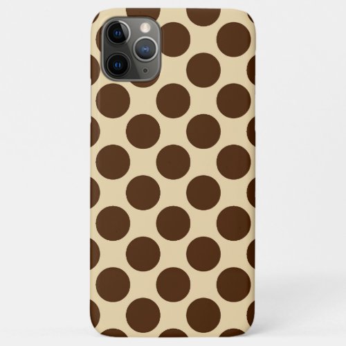 Large retro dots _ chocolate brown and tan iPhone 11 pro max case