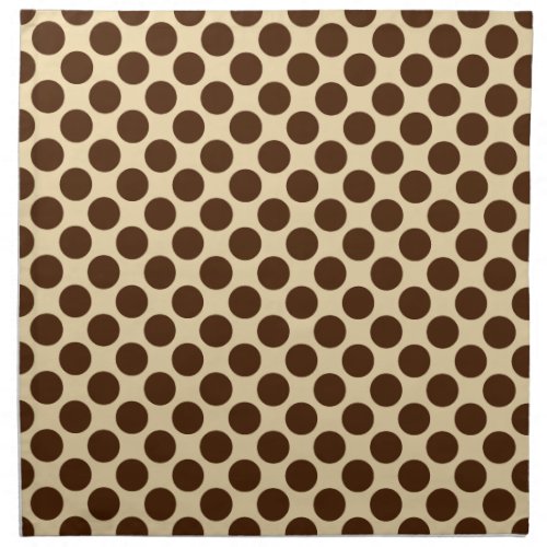 Large retro dots _ chocolate brown and tan cloth napkin