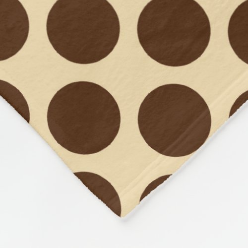 Large retro dots _ chocolate brown and tan fleece blanket