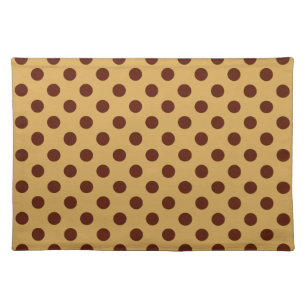 Large retro dots - chocolate brown on caramel placemat