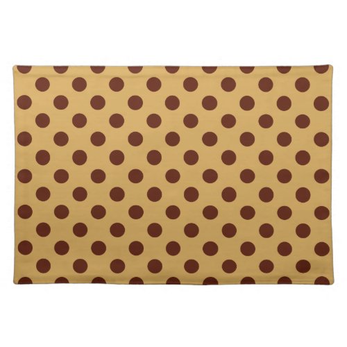 Large retro dots _ chocolate brown on caramel placemat