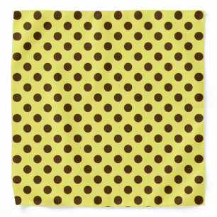 Large retro dots - chocolate brown on yellow bandana