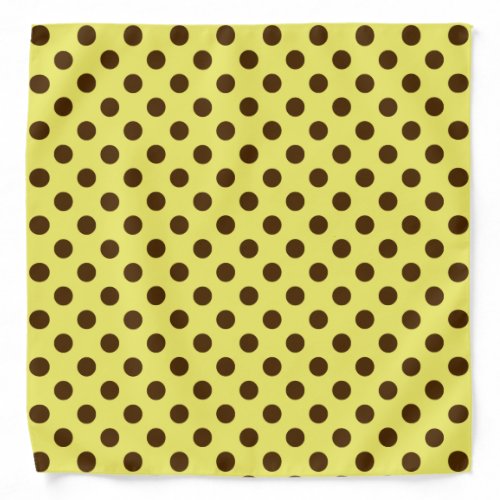 Large retro dots _ chocolate brown on yellow bandana