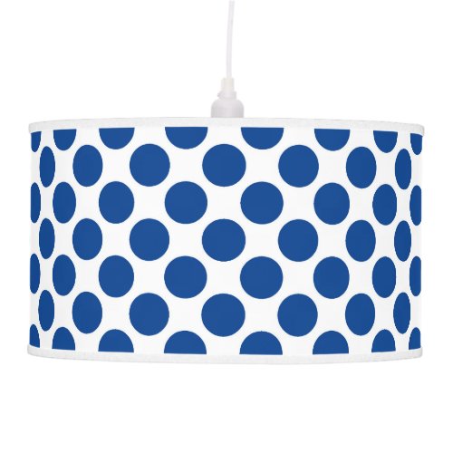 Large retro dots _ cobalt blue and white ceiling lamp