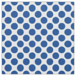 Large retro dots - cobalt blue and white fabric