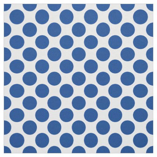 Large retro dots - cobalt blue and white fabric