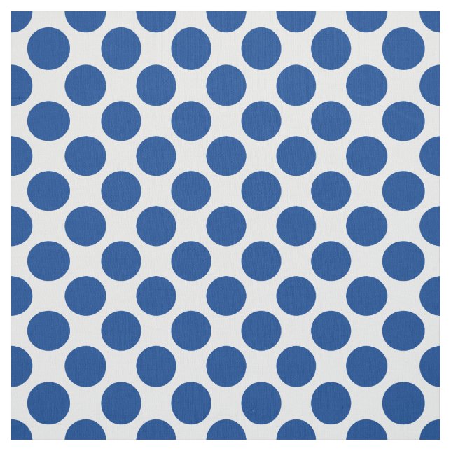Large retro dots - cobalt blue and white fabric (Swatch)