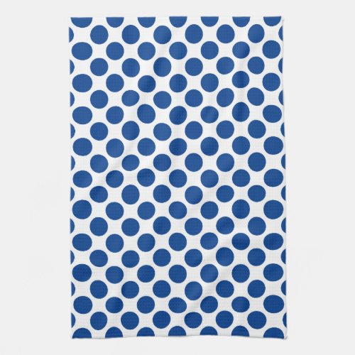 Large retro dots _ cobalt blue and white kitchen towel