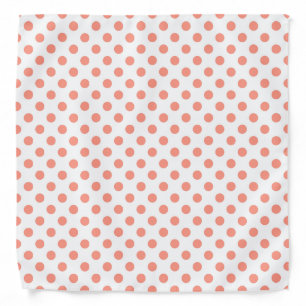 Large retro dots - coral pink and white bandana